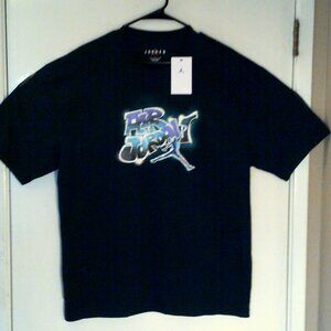 NEW AIR JORDAN "AJ5 Graffiti Liquid Tee" MEN'S BLACK T-SHIRT LARGE IQ6557-010